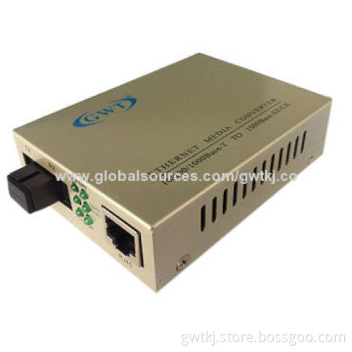 Gigabit optical fiber media converter, single fiber, 80km, with a transmitter and a receiver